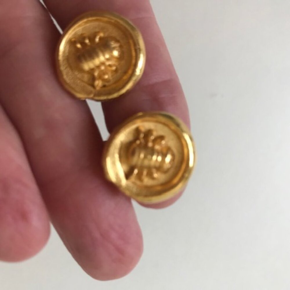 BEE SEASON! VINTAGE GERARD YOSCA 'BUMBLE BEE' EARRINGS, MINT COND. - Picture 4 of 7
